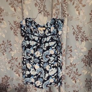 LOFT Navy Floral Women's Blouse
